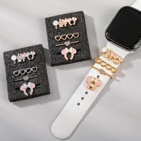 Silver Minnie Mouse inspired iWatch band charms - Picture 3 of 5